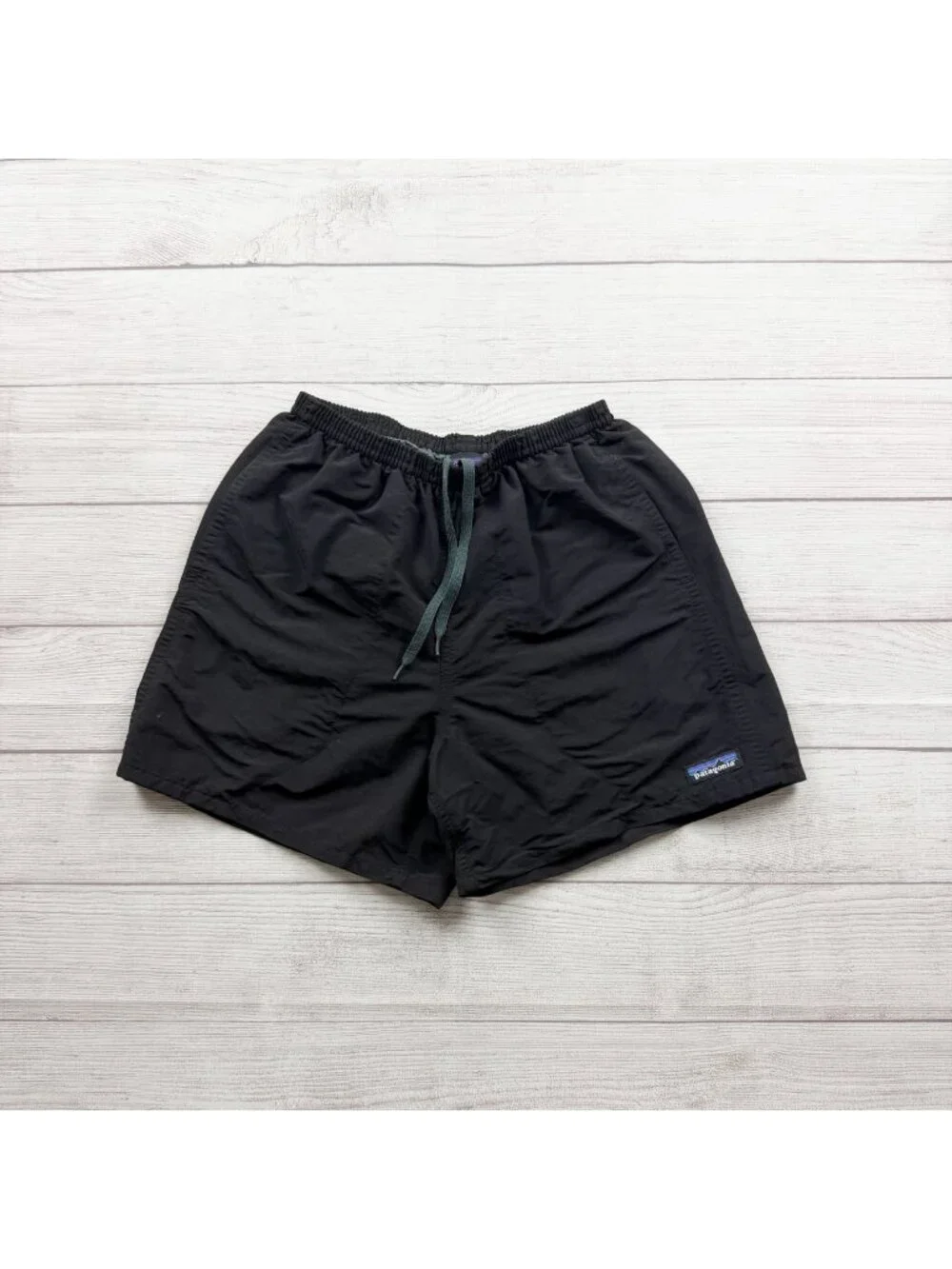 Patagonia Netplus Mens Black Baggies Swim Trunks Mesh Liner Lightweight Small
